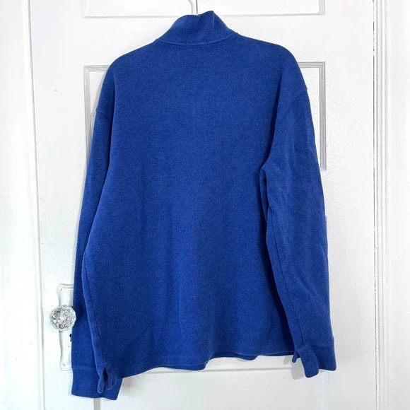 Polo Ralph Lauren Mens 1/4 Zip Pullover Extra Large XL Royal Blue Cotton Thick - Picture 2 of 11